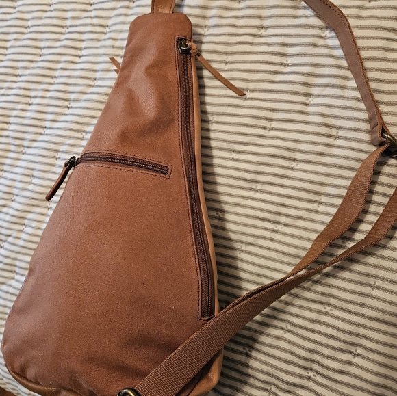 The Sak Leather and Canvas crossbody/sling bag. Carried once. - Picture 3 of 8